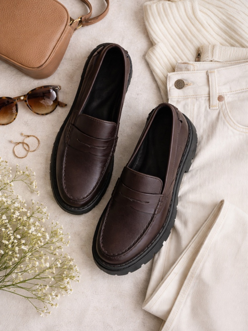 Børn Carrera Lug Leather Loafers Women’s Size 8 Brown NWOT